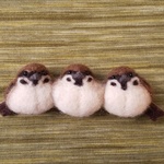 野鳥シリーズ☆もちもちスズメ団子ブローチ