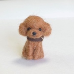 羊毛フェルト ミニチュアマスコット トイプードル レッド
