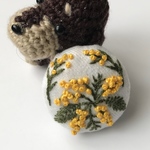 刺繍ヘアゴムor刺繍ブローチ ミモザの花2