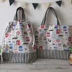 ☆オーダー商品☆　牛さんMILK柄　レッスンバッグ・お着替え袋2点