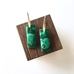 マラカイト　ゴールドフックピアス