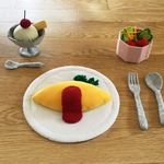「洋食屋さんでランチ　濃厚卵のこだわりオムライス」　セット　⁂フェルトままごと⁂　◎受注製作◎