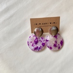 〈再販〉シルバー×purpleべっ甲ピアス/イヤリング