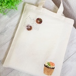 Cafe-sweets☆羊毛刺繍トート〜オレンジとキウイのマフィン🧁