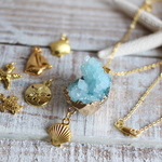 Druzy Stone with Sea Charm 