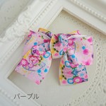【送料無料】和風花柄ヘアクリップ(パープル)