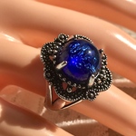 再販   深きBlue・・ドラゴンズブレス ring（１２～２３号～・銀古美）