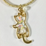 カラフルぶら下がり猫ちゃんヘアゴム  レジン