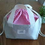 お弁当袋（ピンクチェック柄）