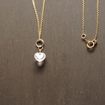 14kgf 　ローズクォーツ　ハート　　ネックレス