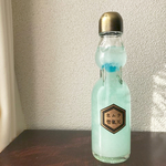 【受注生産品】天気管（ラムネ 空色ビー玉 金蓋）