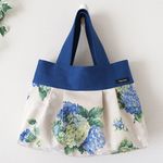 紫陽花のタウンバッグ・ブルー・Lサイズ（YUWA）