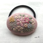 のどかな春 刺繍ヘアゴム 5.5  ブローチへ変更可能☆