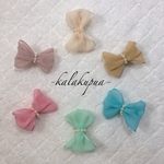 送料無料【春の新作】ふんわり可愛いシフォンリボンのヘアクリップ【ベビー＆キッズ】