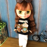 ★黒ボーダー スタバくまさん★くま太郎 ブライス