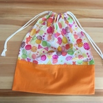 送料込★ちょうちょの柄の巾着☆体操服袋、お着替え袋(オレンジ)