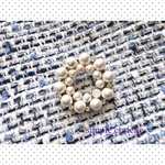 sale★送料無料double♡ｺｯﾄﾝﾊﾟｰﾙ&SWAROVSKI circleﾌﾞﾛｰﾁ