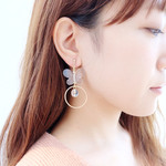 【 chimie vintage-419 】バタフライクリアとチェコクリスタルのイヤリング・ピアス