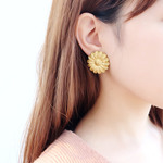 【 chimie vintage-395 】USA真鍮BIGフラワーイヤリング・樹脂ピアス