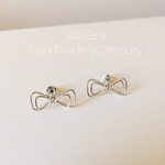 petit wire double ribbon＊ワイヤーダブルリボンピアス