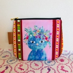 花かんむりネコちゃんふわふわポーチ