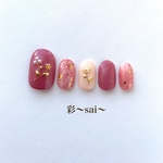 再販☆ピンク色のフラワーネイル/パール/ゴールド/春ネイル