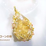 ガーデンクォーツペンダント（ワイヤージュエリー☆ワイヤーアクセサリー☆ワイヤーラッピング天然石ネックレス）