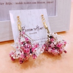 結婚式 かすみ草ブーケピアス【Antique series】 