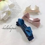 送料無料【ベビー＆キッズ】3段リボンの立体ヘアクリップ