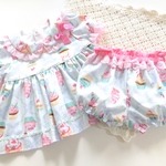 💜Handmade☆Ruban mou💜110cm  パフスリーブトップス&かぼちゃパンツ  ❤️セットアップ