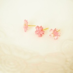桜 レジンピアス3点セット