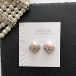 あこや真珠&スワロ《stella ステラ》小 silver イヤリング ピアス(チタン製)