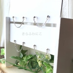 【片耳用】 2穴・サージカルステンレスチェーンのシンプルピアス・ノンホールピアス／SUS316L・金属アレルギー対応／メンズライク・ユニセックス・メンズ／父の日ギフト・バレンタイン・シルバー