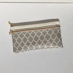 sane0307様専用追加品❣️モロッカン柄グレー後ろポケット付き2段ファスナーお財布ポーチ