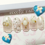 ジェルnailチップ 送料無料 ブライダル 花 