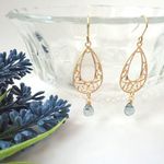 **dさまご依頼品**ブルービーズと透かしパーツのピアス