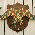 牛骨格掛け時計 Hunting trophy clock Buffalo【Colorful pop】 