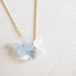 clear blue flowers neckless【5blue3white】