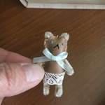 レザーとモールの小さなくま♡ミニチュアドール♪