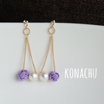 すみれカラーのゆらゆらピアス／イヤリング