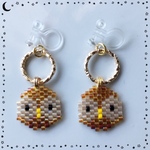 🦉モリフクロウ ノンホールピアス