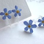 忘れな草の一粒ピアス・ノンホールピアス＜受注製作＞