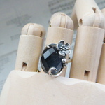 ・:*:・①silver925・:*:・ブルータイガーアイ×クリスタルAAA　リング　