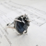 ・:*:・silver925・:*:・ブルータイガーアイ×クリスタルAAA　リング　