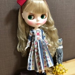 【送料無料】リカちゃん/ブライス   花柄ワンピ、リボンヘアバンドセット