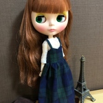 【送料無料】リカちゃん/ブライス   レーストップス、タータンチェックワンピセット