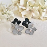シルバーグラデーション 紫陽花ピアス・イヤリング