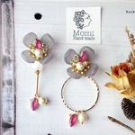 flower*pink stoneピアス/イヤリング