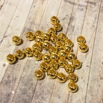 30個 8mm 大穴 プラスチック ビーズ ゴールド