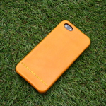 ♪本革 iPhone5 5s レザーカバー ケース ライン　イエロー♪